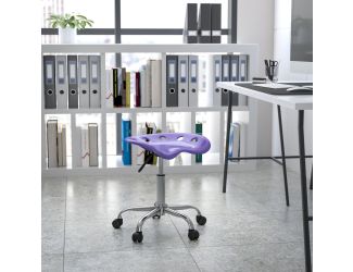 Vibrant Violet Tractor Seat and Chrome Stool - Drafting & Office Stools