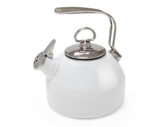 Classic  Enamel on Steel Tea Kettle White