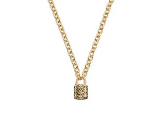 Signature C Quilted Padlock Pendant - Gold