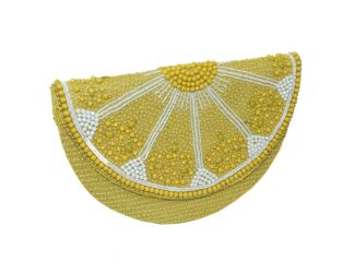 Lemon Drop Beaded Clutch