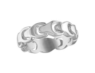 Link Sterling Silver Band Ring - Size 12
