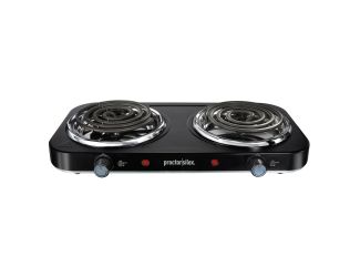 1000W Double Burner Cooktop Black