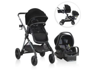 Pivot Xpand Modular Travel System w/ LiteMax Infant Car Seat Ayrshire Black