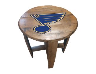 St. Louis Blues Oak Barrel Table