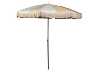 Summerland Portable Beach Umbrella Limoncello Stripe