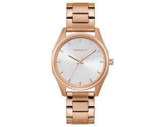 Ladies Rose Gold Bracelet with Silver Dial and Rose Gold Details