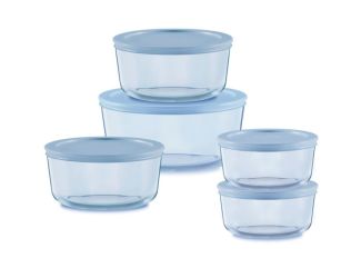 Simply Store Tinted 10pc Round Glass Food Storage Set