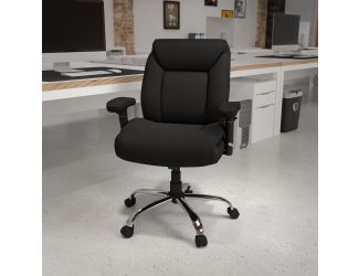 Big & Tall 400 lb. Rated Mid-Back Black Fabric Swivel Ergonomic Office Chair