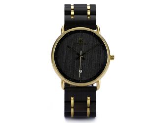 Runner  Black Sandalwood & Gold Stainless Steel, Limited Edition Wooden Watch