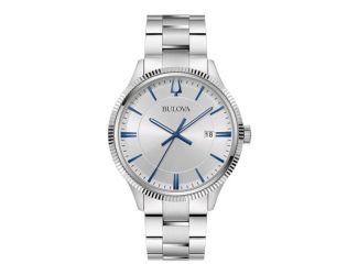 Men's Classic Collection Silver-Tone Stainless Steel Bracelet Watch Silver Dial