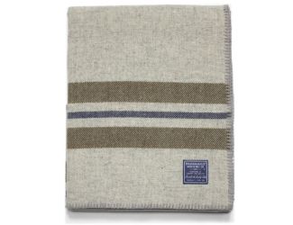 Faribault Mill Cabin Wool Bed Blanket - Smoke, King