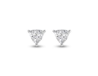 Lab Grown 1/2 CT Trillion Shaped Diamond Earrings