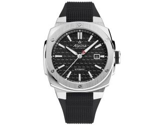 Alpina Mens Automatic Alpiner Rubber Strap Watch, Black dial