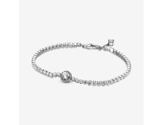 Sparkling Halo Tennis Bracelet