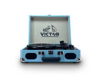 Metro Plus Portable Dual Bluetooth Suitcase Turntable Turquoise