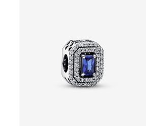 Blue Sparkling Leveled Rectangular Charm