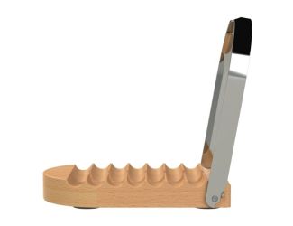 Jeanne Fitz Spoon Rest & Pot Lid Holder, Beechwood & Stainless Steel