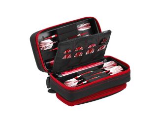 Casemaster Plazma Pro Dart Case Black with Ruby Zipper and Phone Pocket