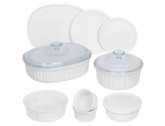 French White 12pc Ceramic Round & Oval Bakeware Set