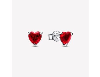 Red Heart Stud Earrings