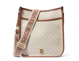 Luisa Large Signature Logo Messenger Bag-  Vanilla/Luggage