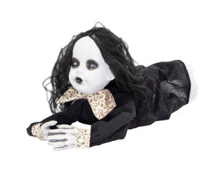 Animatronic Crawling Demon Girl with Lights and Sound, Indoor or Covered Outdoor Halloween Decoratio