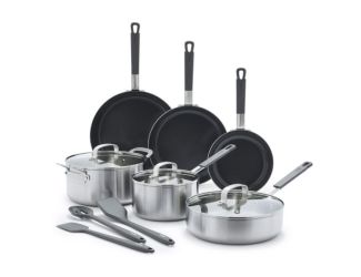 Stainless Steel PFAS-Free Nonstick 12pc Cookware Set
