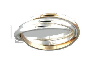 Sterling Silver and Gold-Filled Roll Ring. Size 5