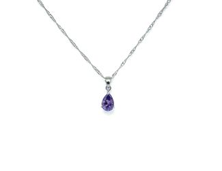 Amethyst Teardrop Pendant Necklace