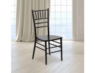 1100lb. Capacity Black Wood Stackable Chiavari Event Chair