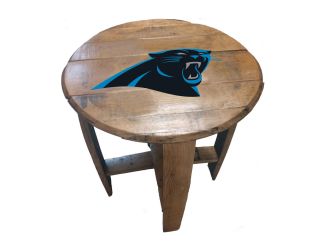 Carolina Panthers Oak Barrel Table
