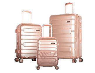 Olympia USA Nema 3-piece Polycarbonate Exp. Hardcase Spinner Set, Rose Gold