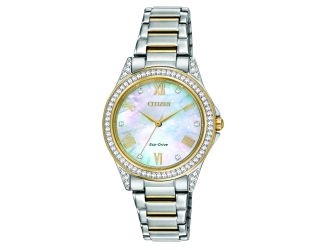 Ladies POV Eco-Drive Two-Tone Watch Mother-of-Pearl Dial