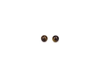 Tiger's Eye Round Stud Earrings