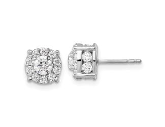 14k White Gold Lab Grown Diamond Fashion Earrings, 1.5ctw