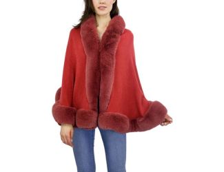 Ruana w/ Mink Faux Fur