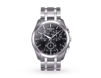 Men's Couturier Chronograph Gray Stainless Steel Watch Black Dial