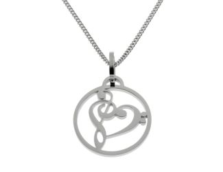 Joyful Sentiments Musical Heart Pendant Necklace