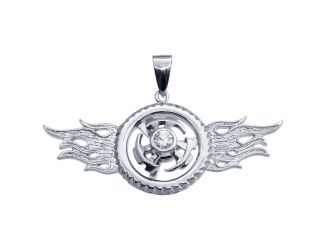 PARIKHS Men's Gold Plated CZ Spinner Hip Hop Pendant with chain in 925 sterling Silver