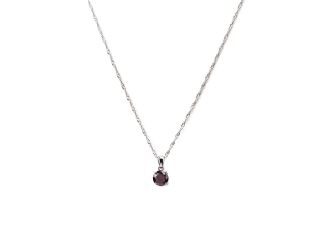 Round Cut Crystal Solitaire Necklace in Red Ruby