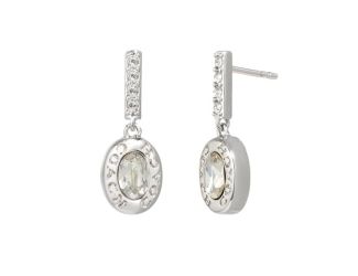 Signature Logo Pave Bar Drop Earrings in Silver