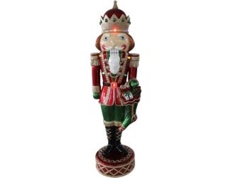 22-Inch Indoor/Outdoor Musical Christmas Nutcracker with Bright, Multi-Color LED Lights and Metallic