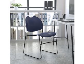 Navy Ultra-Compact School Stack Chair - Office Guest Chair/Student Chair