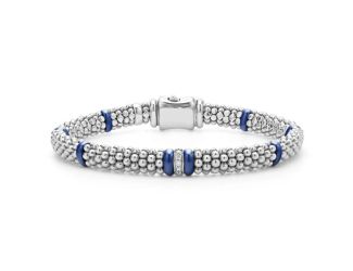 Single Station Diamond Caviar Bracelet Size 6.25"-6.75"