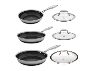 Tri-Clad SS Hybrid 6 Piece Fry Pan Set
