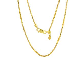 PARIKHS Gold Plated Adjustable Box Slider Chain with Hanging Heart in 925 Sterling Silver