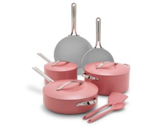 Nova 10pc Ceramic Nonstick Cookware Set Coral