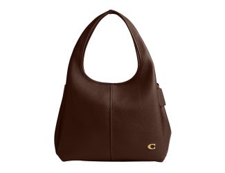 Polished Pebble Leather Lana Shoulder Bag - Maple/Brass