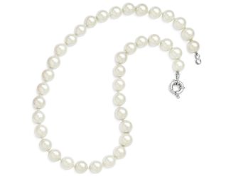 Sterling Silver Majestik 10-11mm Shell Bead Necklace