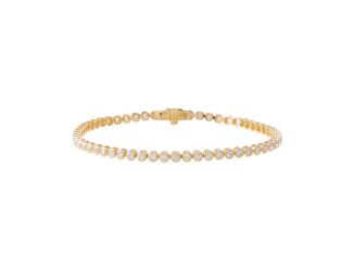 2CT Diamond Bezel Tennis Bracelet 14K Size 7"